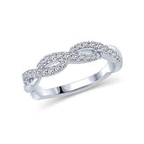 1/4 Cttw Diamond Swirl Band Ring 14K White Gold | Diamond Ladies Swirl Anniversary Wedding Band Stackable Ring | Diamond Twisted Ring (0.25 Cttw, H-I Color / I2 Clarity)