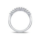 EternalDia 1/3 cttw Diamond Curved Solitaire Enhancer Contour Band Guard Ring in 10K White Gold (IJ/12-13) - EternalDia