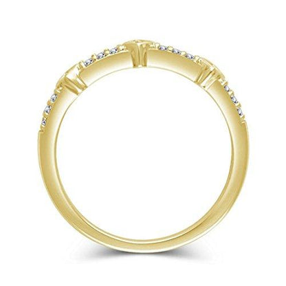 Diamond Accent Alternating Tilted Square Anniversary Stackable Band Ring in 14K Solid Gold (HI/12)