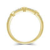 Diamond Accent Alternating Tilted Square Anniversary Stackable Band Ring in 14K Solid Gold (HI/12)