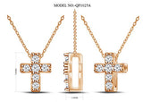 EternalDia 925 Silver Mini Cross Diamond Pendant Necklace (0.10cttw, IJ, I2-I3) 18