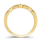 1/6 Ct Diamond Alternating Vintage-Style Stackable Wedding Band in 14K Solid Gold (HI/12)