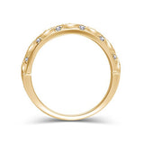 1/8 Ct Round Diamond Art Deco Stackable Anniversary Band Ring in 14K Solid Gold (HI/12)
