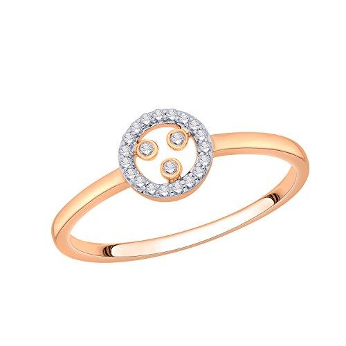 EternalDia IGI Certified Open-Circle Round Diamond Accent Fashion Ring in 10K Rose Gold (0.07 Cttw) - EternalDia