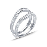 EternalDia 0.25 Cttw Diamond Chevron Style Enhancer Ring Guard In 10k White Gold (IJ/I2I3) - EternalDia