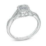10K White Gold 1/10 Cttw Diamond Twist Ring (0.10 cttw, I-J Color, I2-I3 Clarity) Diamond Promise Ring | Split Shank Ring | Split Shank Engagement Ring