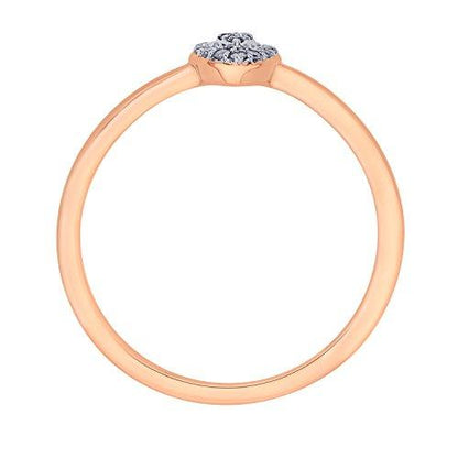 EternalDia IGI Certified Diamond Accent Pear Cluster Halo Frame Ring in 10K Rose Gold (0.07 Cttw) - EternalDia