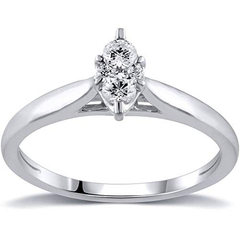 0.25 Cttw Diamond Marquise Solitaire Engagement Ring In 10k White Gold (I-J/I2)