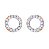 EternalDia IGI Certified Open Circle Round Natural Diamond Stud Earrings in 10Kt Rose Gold (0.1 Cttw) - EternalDia