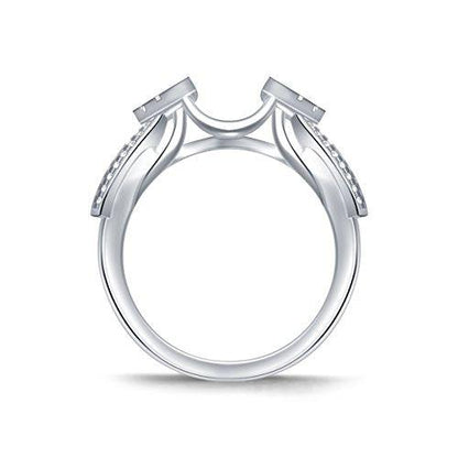 EternalDia 1/3 Cttw Solitaire Guard Ring Wrap Enhancer Wedding Band in 10Kt White Gold (IJ/I2-I3) - EternalDia