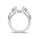 EternalDia 1/3 Cttw Solitaire Guard Ring Wrap Enhancer Wedding Band in 10Kt White Gold (IJ/I2-I3) - EternalDia