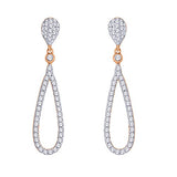 EternalDia IGI Certified Tear Drop Round Diamond Accent Dangling Earrings In 10K Rose Gold (0.4 Cttw) - EternalDia
