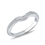 EternalDia 0.20cttw Diamond Curved Solitaire Enhancer Contour Band Guard Ring in 10K White Gold (IJ/12-13) - EternalDia