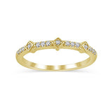 Diamond Accent Alternating Tilted Square Anniversary Stackable Band Ring in 14K Solid Gold (HI/12)