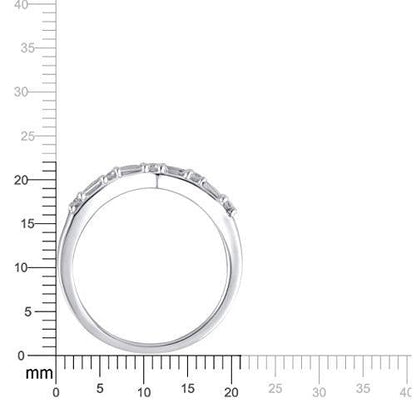 1/4 Cttw Baguette and Round Diamond Alternating Contour Wedding Band in 14K Solid White Gold (0.25 Cttw,I-J Color, I1-I2 Clarity) Diamond Half Eternity Ring Eternity Wedding Band Ring