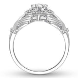 3/8 cttw Diamond Heart Claddagh Engagement Ring 14K White Gold (I/I2)