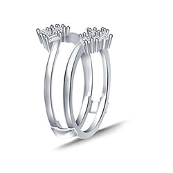EternalDia 0.34 cttw Diamond Crown Inspired Vintage Enhancer Wedding Ring Guard in 10k White Gold (IJ/I2I3) - EternalDia