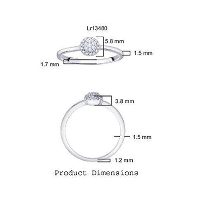 EternalDia IGI Certified Round Diamond Accent Flower Cluster Halo Fashion Ring in 10K White Gold (0.09 Cttw) - EternalDia