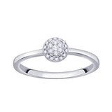 EternalDia IGI Certified Round Diamond Accent Flower Cluster Halo Fashion Ring in 10K White Gold (0.09 Cttw) - EternalDia
