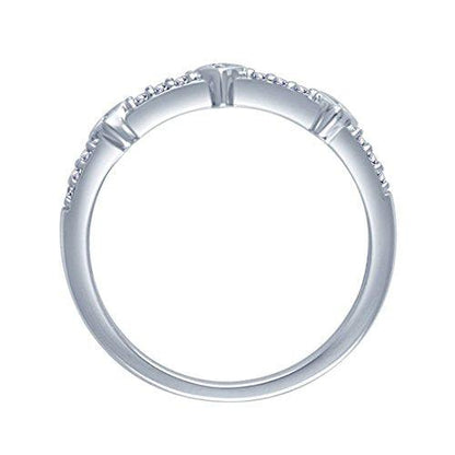 Diamond Accent Alternating Tilted Square Anniversary Stackable Band Ring in 14K Solid Gold (HI/12)