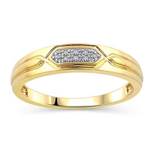 0.034 Cttw Diamond Accent Men's Wedding Band in 10K Yellow Gold (I-J/I2I3)