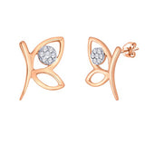 EternalDia IGI Certified Butterfly Element Diamond Accent Stud Earrings in 10kt Rose Gold (0.05 Cttw) - EternalDia