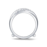 EternalDia 0.38 ct Diamond Cross Over Contour Enhancer Wedding Ring Guard in 10k White Gold (IJ/I2I3) - EternalDia