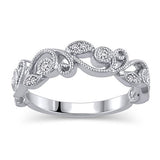 1/10 Cttw Diamond Wedding Vintage-Style Filigree Ring in 14K White Gold (HI/12)