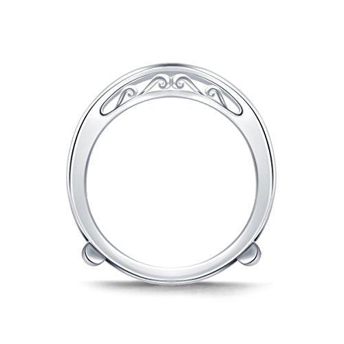 EternalDia 0.38 Cttw Chevron Diamond Guard Ring Solitaire Enhancer In 10k White Gold (IJ/I2-I3) - EternalDia