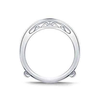 EternalDia 0.38 Cttw Chevron Diamond Guard Ring Solitaire Enhancer In 10k White Gold (IJ/I2-I3) - EternalDia