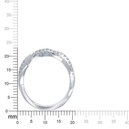 1/4 Cttw Diamond Swirl Band Ring 14K White Gold | Diamond Ladies Swirl Anniversary Wedding Band Stackable Ring | Diamond Twisted Ring (0.25 Cttw, H-I Color / I2 Clarity)