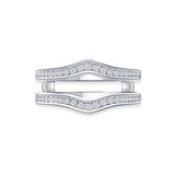 EternalDia 0.39 Cttw Diamond Chevron Style Enhancer Ring Guard In 10k White Gold (IJ/I2-13) - EternalDia