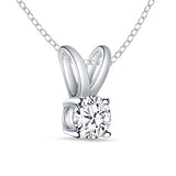EternalDia 1/4 ct Round Diamond Pendant Necklace 14k White Gold (0.25cttw, IJ,I2-I3) 18" - EternalDia