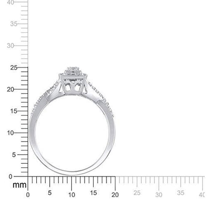 10K White Gold 1/10 Cttw Diamond Twist Ring (0.10 cttw, I-J Color, I2-I3 Clarity) Diamond Promise Ring | Split Shank Ring | Split Shank Engagement Ring