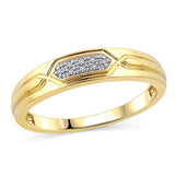 0.034 Cttw Diamond Accent Men's Wedding Band in 10K Yellow Gold (I-J/I2I3)