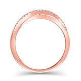 1/10 Cttw Trendy Crisscross Diamond Accented"X" Crossover Ring in 14K Rose Gold (HI/12)
