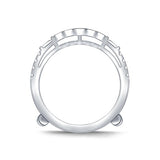 EternalDia 0.50 Cttw Diamond Double Row Cathedral Style Enhancer Ring Guard In 10k White Gold (IJ/I2I3) - EternalDia