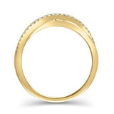 1/10 Cttw Trendy Crisscross Diamond Accented"X" Crossover Ring in 14K Yellow Gold (HI/12)