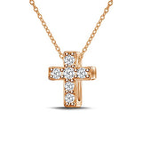 EternalDia 925 Silver Mini Cross Diamond Pendant Necklace (0.10cttw, IJ, I2-I3) 18