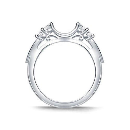 EternalDia 1/2 Cttw Solitaire Guard Ring Wrap Enhancer Wedding Band in 10Kt White Gold (IJ/I2-I3) - EternalDia