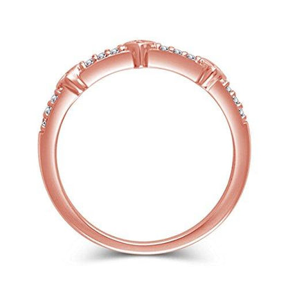 Diamond Accent Alternating Tilted Square Anniversary Stackable Band Ring in 14K Solid Gold (HI/12)