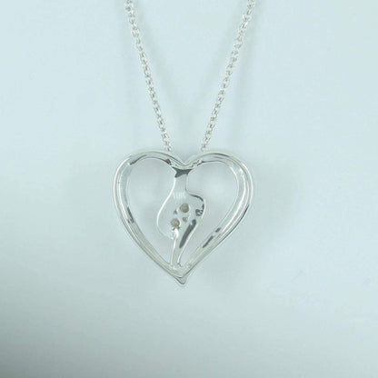 EternalDia 10K Gold Diamond Two Stone Heart Pendant Necklace (0.05 cttw, IJ/I2-I3) 18"