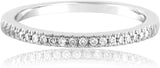 14k White Gold 0.34 Cttw Diamond Half Eternity Ring (0.34 Cttw, I-J Color, I2-I3 Clarity) Wedding Band Stackable Ring