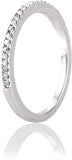 14k White Gold 0.34 Cttw Diamond Half Eternity Ring (0.34 Cttw, I-J Color, I2-I3 Clarity) Wedding Band Stackable Ring