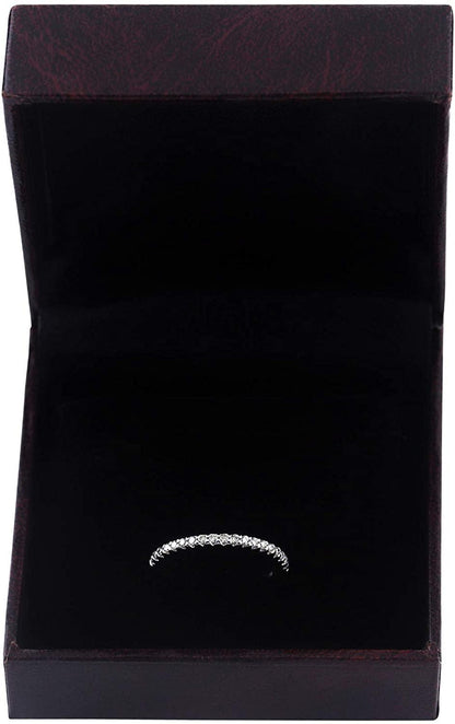 14k White Gold 1/10 Cttw Diamond Half Eternity Ring (0.10 Cttw, I-J Color, I2-I3 Clarity) Wedding Band Ring Stackable Ring