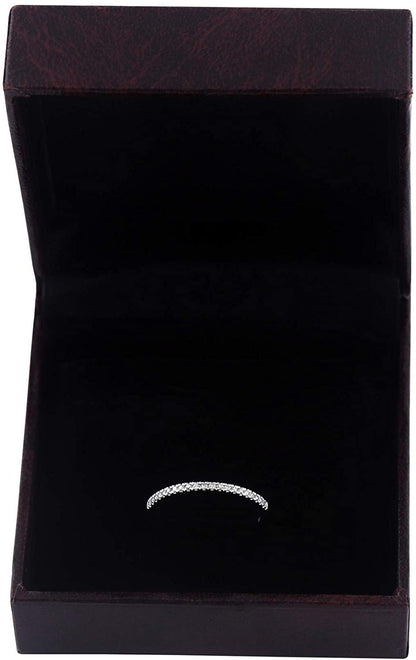 14k White Gold 0.34 Cttw Diamond Half Eternity Ring (0.34 Cttw, I-J Color, I2-I3 Clarity) Wedding Band Stackable Ring