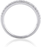 14k White Gold 1/10 Cttw Diamond Half Eternity Ring (0.10 Cttw, I-J Color, I2-I3 Clarity) Wedding Band Ring Stackable Ring