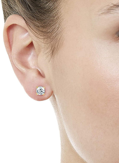 14k White Gold 1/5 Cttw Diamond Stud Earrings (0.20 cttw, I-J Color, I2/I3 Clarity) Diamond Solitaire Studs 4-Prong, Screw-Back Clasps