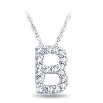 EternalDia Diamond Initial Monogram Pendant Necklace (0.05 cttw) 18" - EternalDia