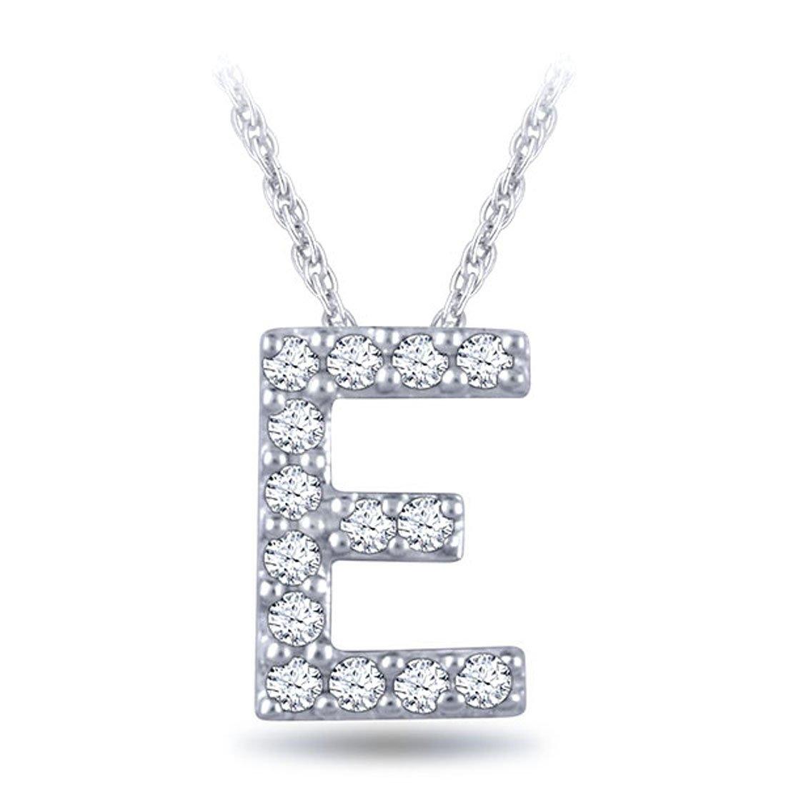 EternalDia Diamond Initial Monogram Pendant Necklace (0.05 cttw) 18" - EternalDia